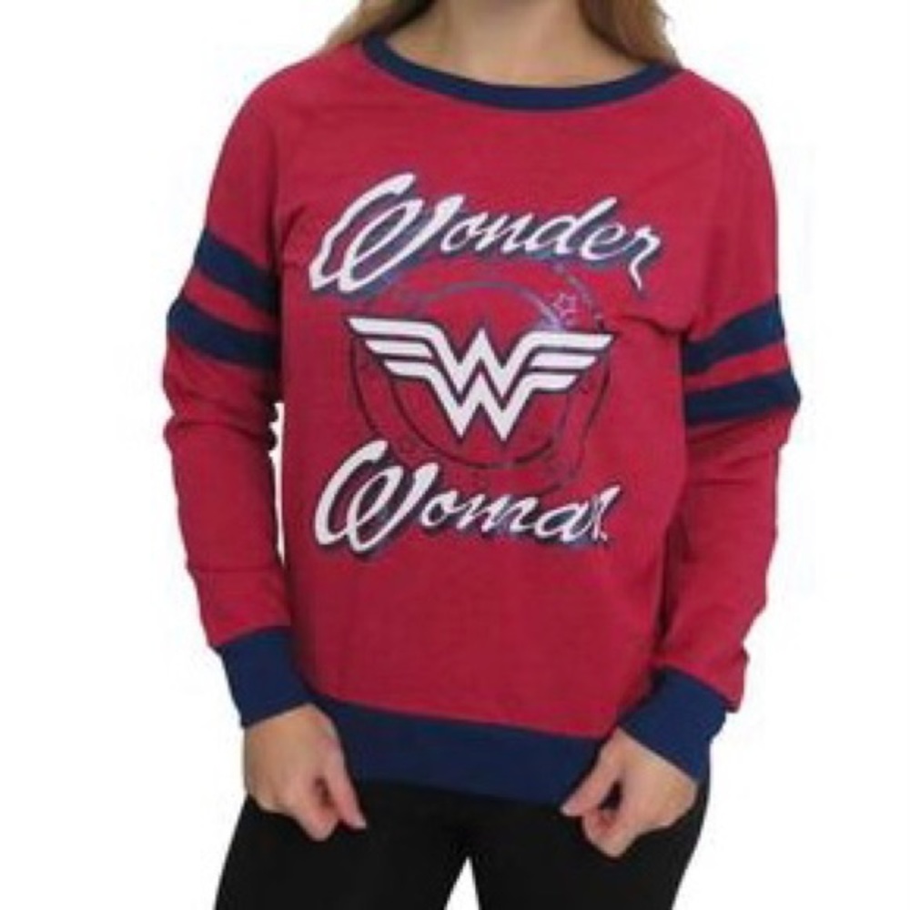 DC Comics Wonder Woman Long Sleeve Sweatshirt Heather Red Size 2XL